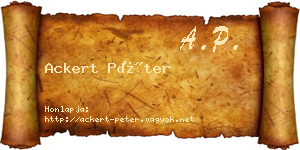 Ackert Péter névjegykártya