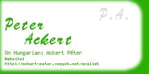 peter ackert business card